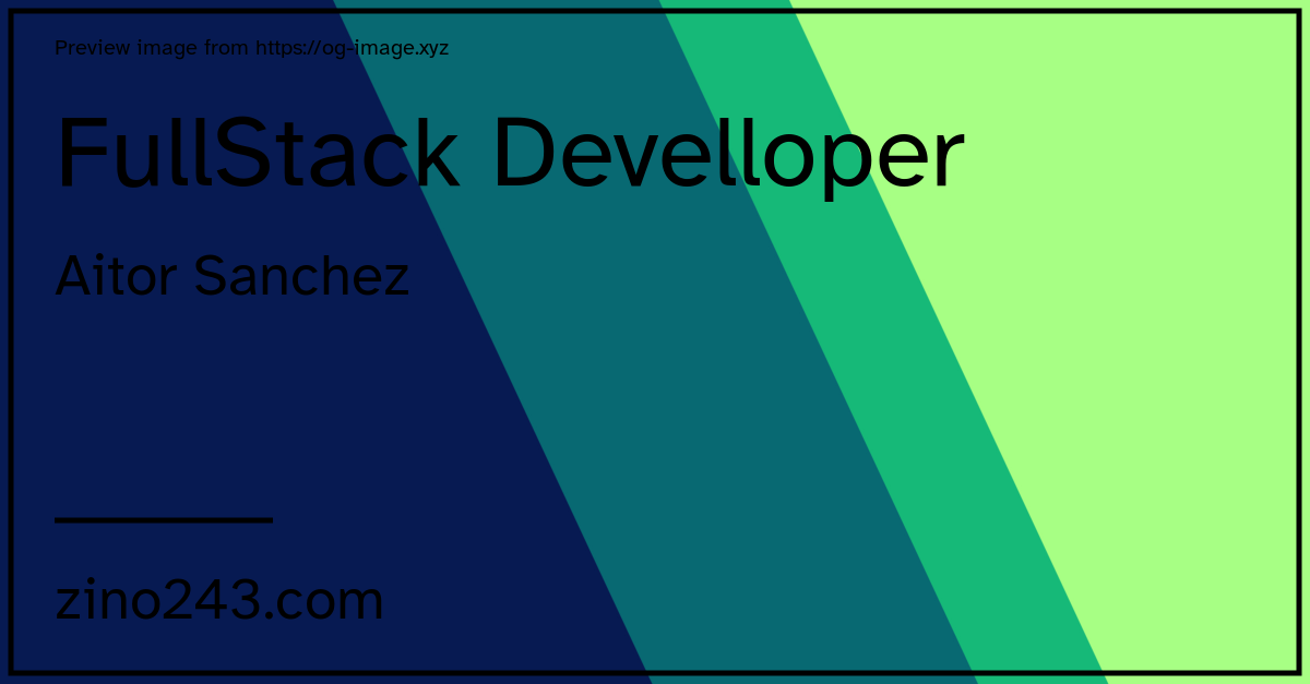 Aitor Sanchez | Full Stack Developer
